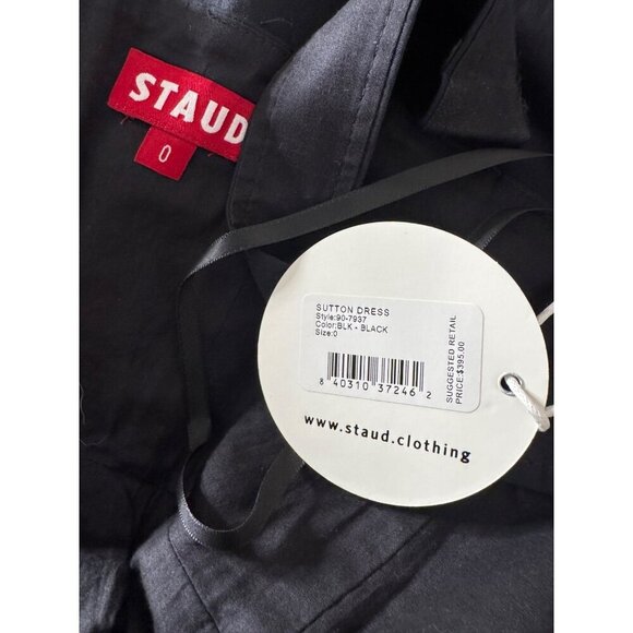 New Staud Sutton Lace Up Dress Black Sz 0 MSRP 395 - Picture 6 of 6